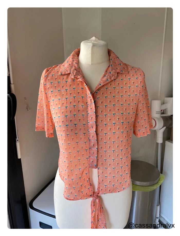 Chemise blouse rose bateau - photo numéro 2