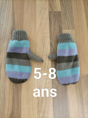 Gants laine fourrés rayé Nky 5-8 ans