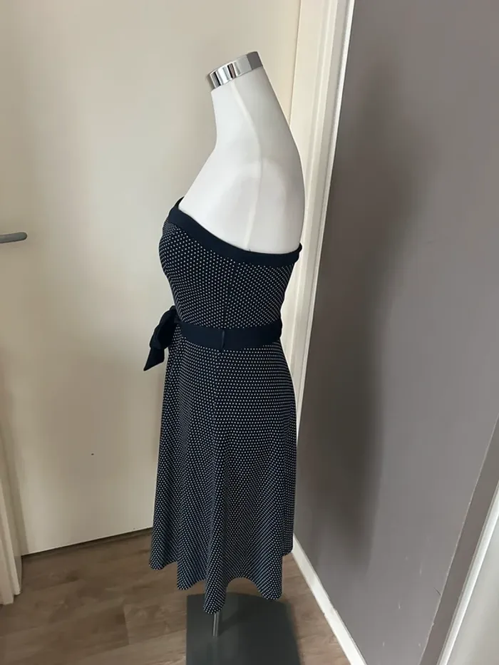 Jacqueline Riu, robe bustier bleue à pois, taille 38 - photo numéro 6