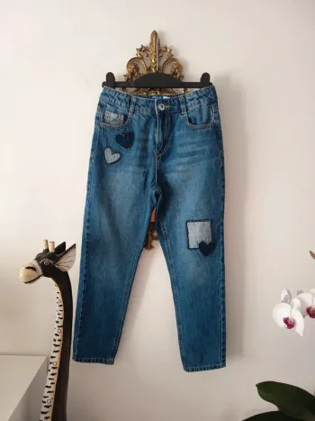 Jeans mom détail coeur
