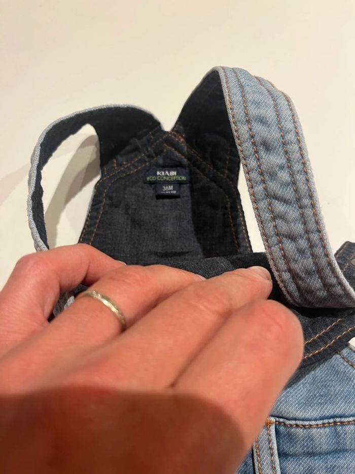 Salopette short en jean kiabi taille 36 mois - photo numéro 3