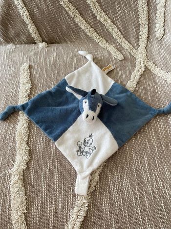 Peluche doudou plat 24cm rodadou ane cheval bleu et blanc très bon état