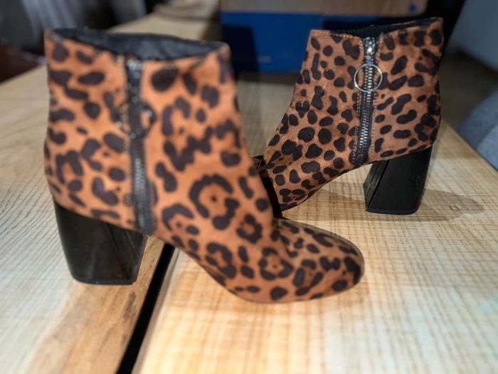 Bottes bottines stradivarius femme léopard daim p 37 chaussures - photo numéro 3