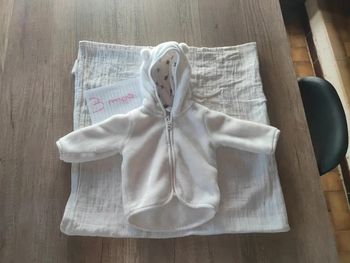 Veste blanche oreille ours mixte