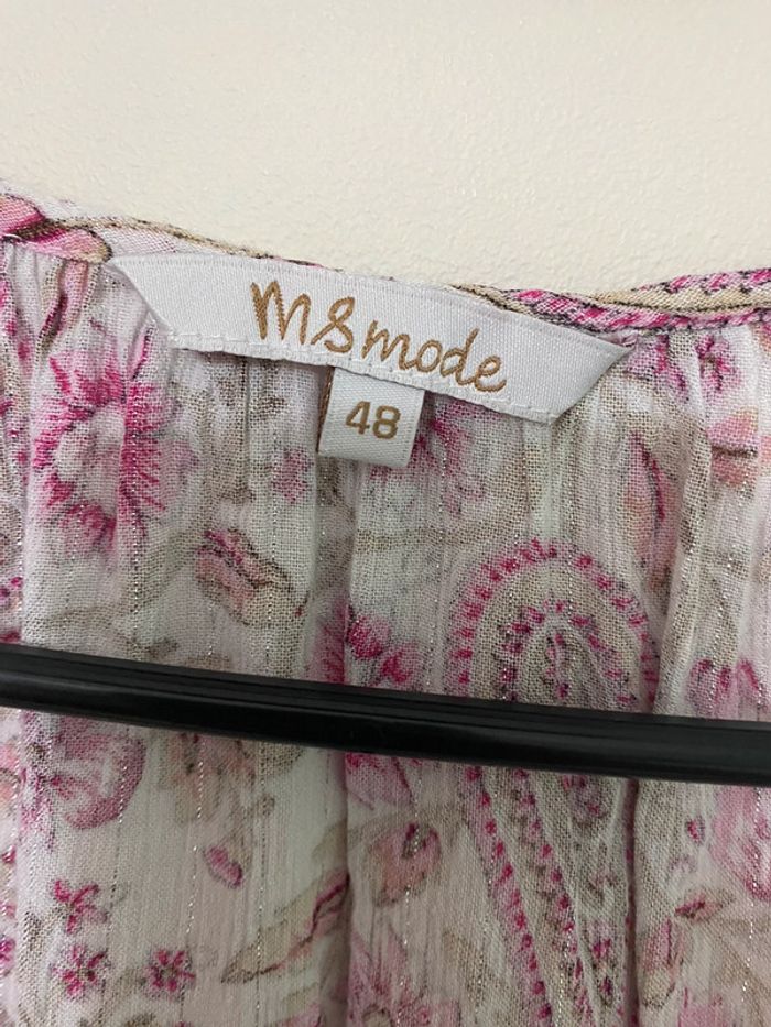 Blouse blanche et rose MS Mode taille 48 - photo numéro 4