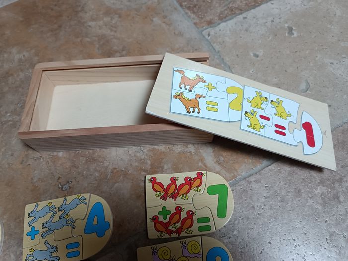 Puzzle nombre calcul, bois - photo numéro 5