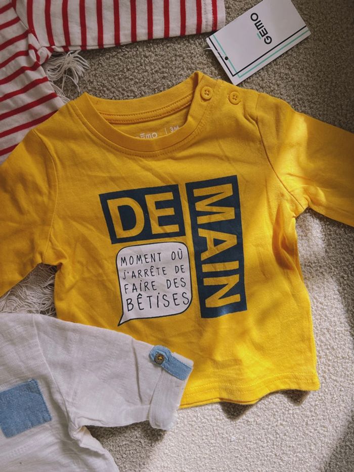 Lot de 2 tee-shirts manches longues neufs - photo numéro 4