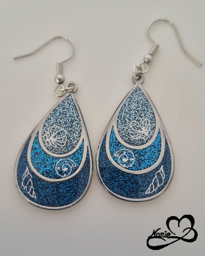 Boucles d'oreilles Gouttes Sous-marines