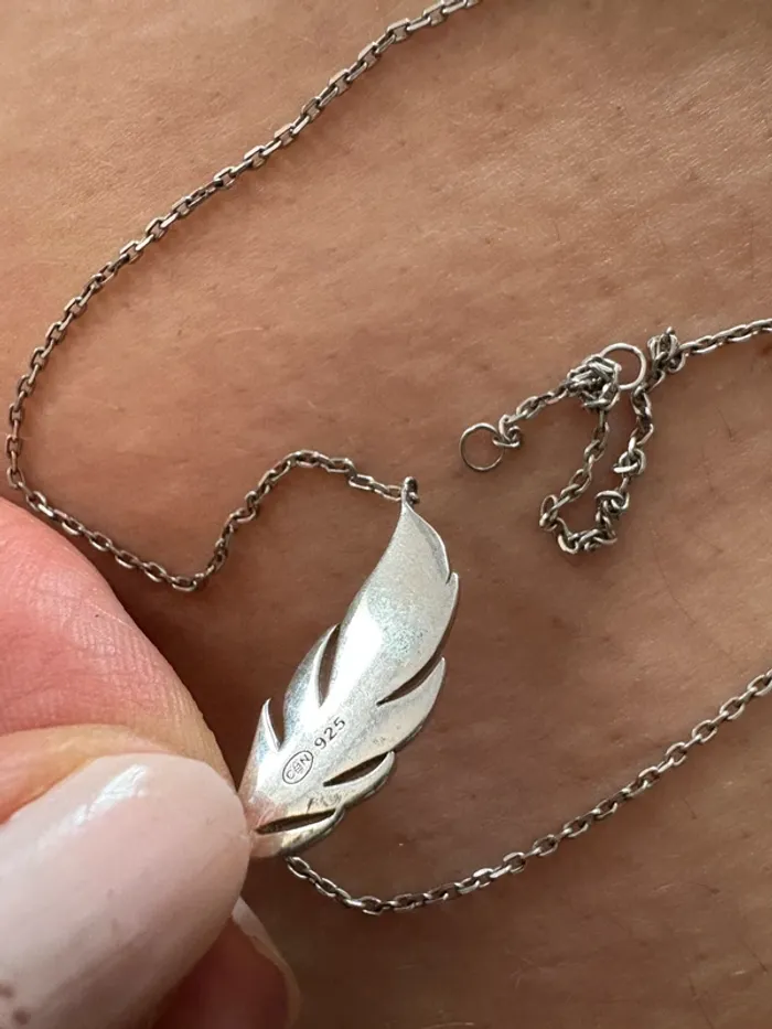Collier plume argent 925 - photo numéro 3