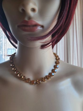 Magnifique Collier cristal Swarovski jaune or