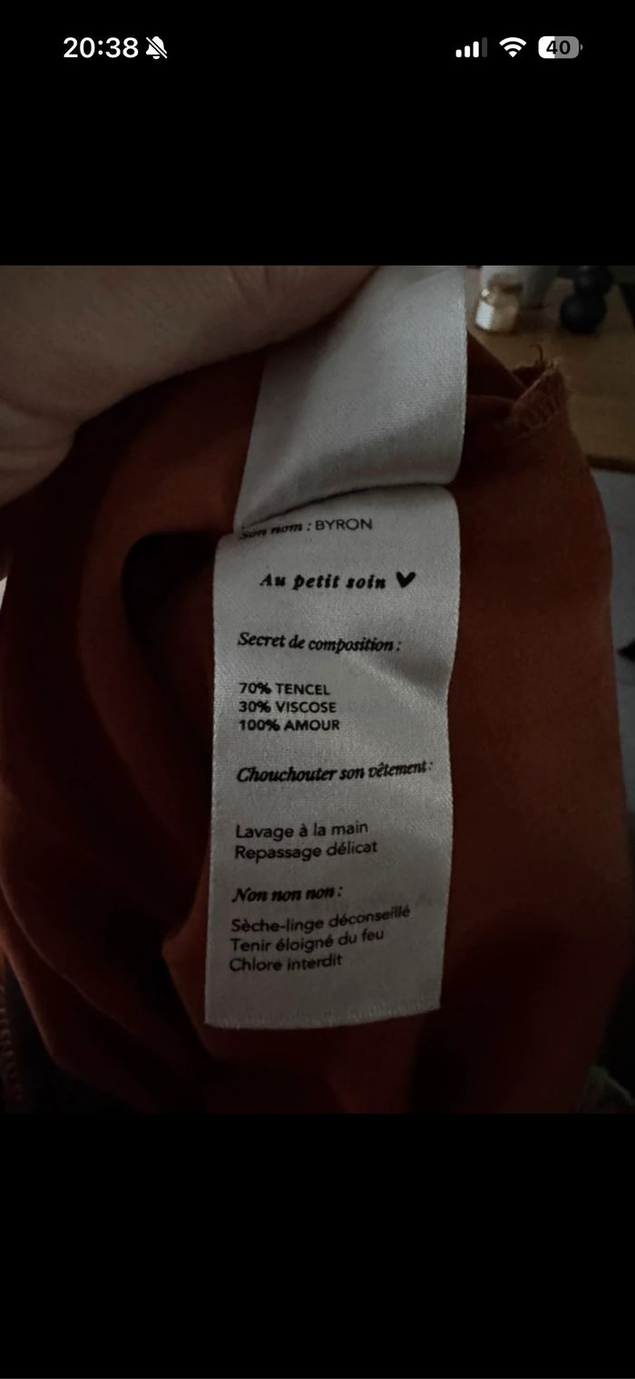 Robe chemise orange/marron - photo numéro 4