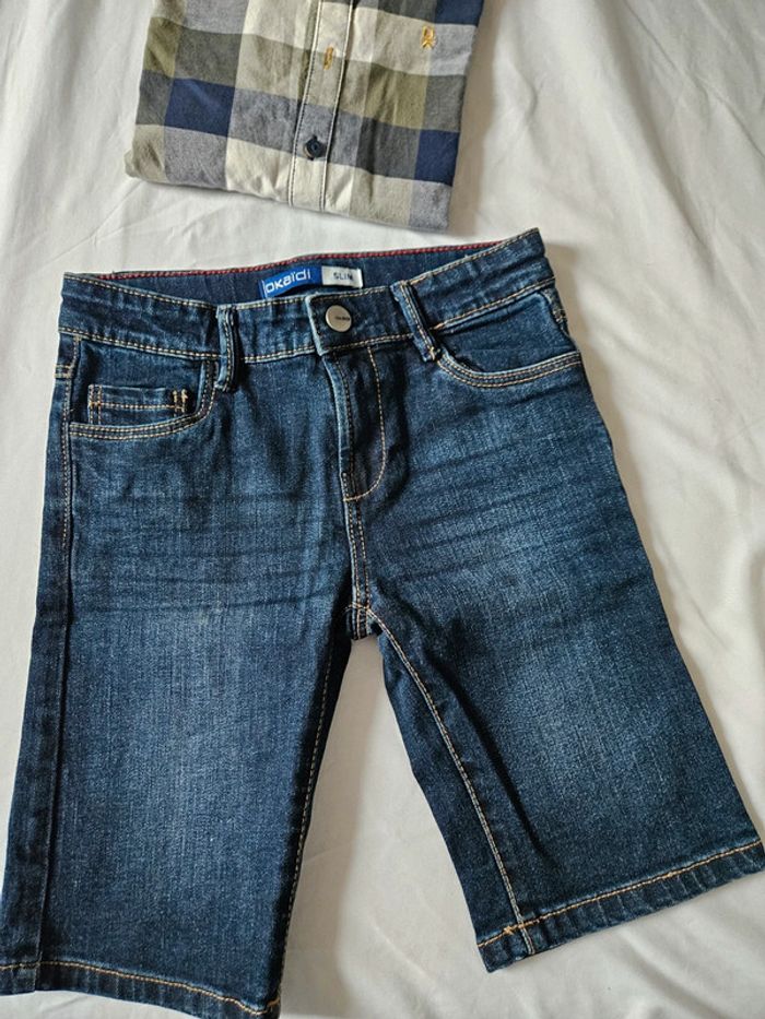 Ensemble chemise et short en jean - photo numéro 2