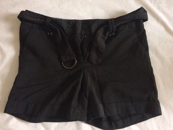 Mini short stretch classe noir rayé gris taille basse neuf Kiabi S/36