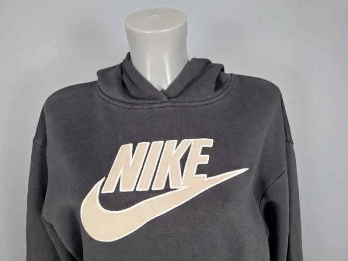 Sweat à capuche Nike Femme – Noir Logo Brodé – Crop Hoodie – Taille XS (636) - photo numéro 2