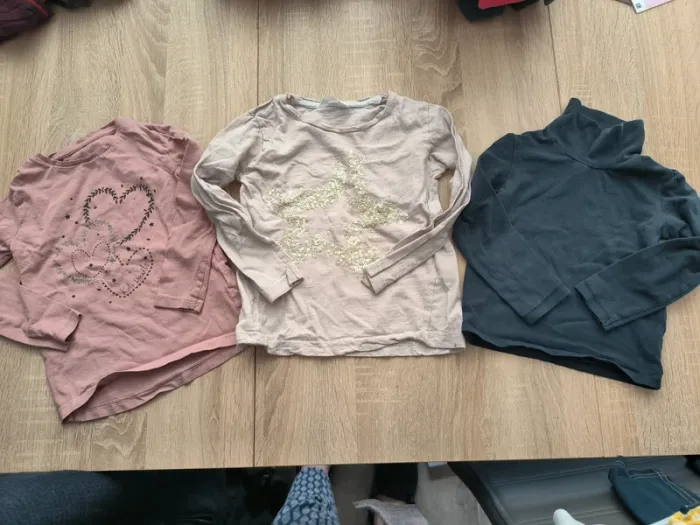 Lot de 3 t-shirts à manches longues fille