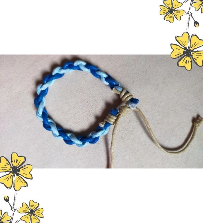 Bracelet tressé bleu – style bohème - photo numéro 3