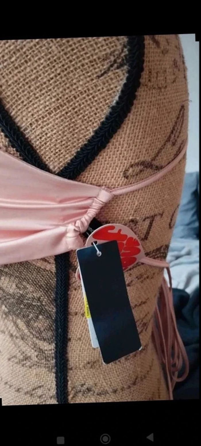 Brassière croisée rose argenté taille M - Style chic et tendance femme fille ados - photo numéro 6