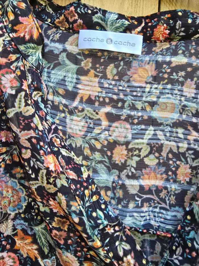 Tunique blouse Manches 3/4 voilage 🍒cache cache🍒taille 38/40/42 - photo numéro 5