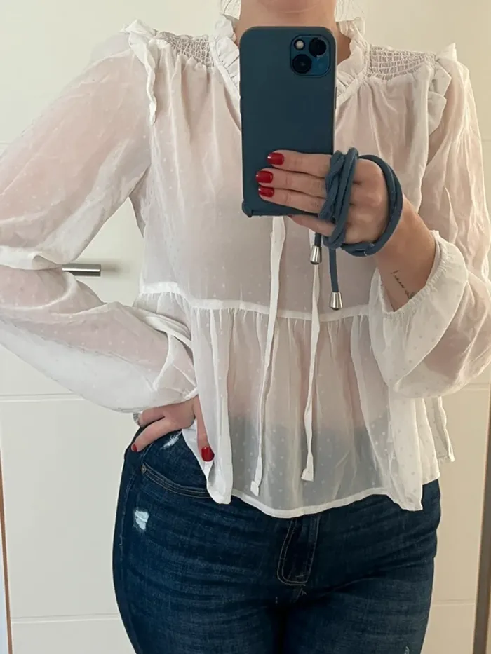 Blouse blanche/transparente - photo numéro 3