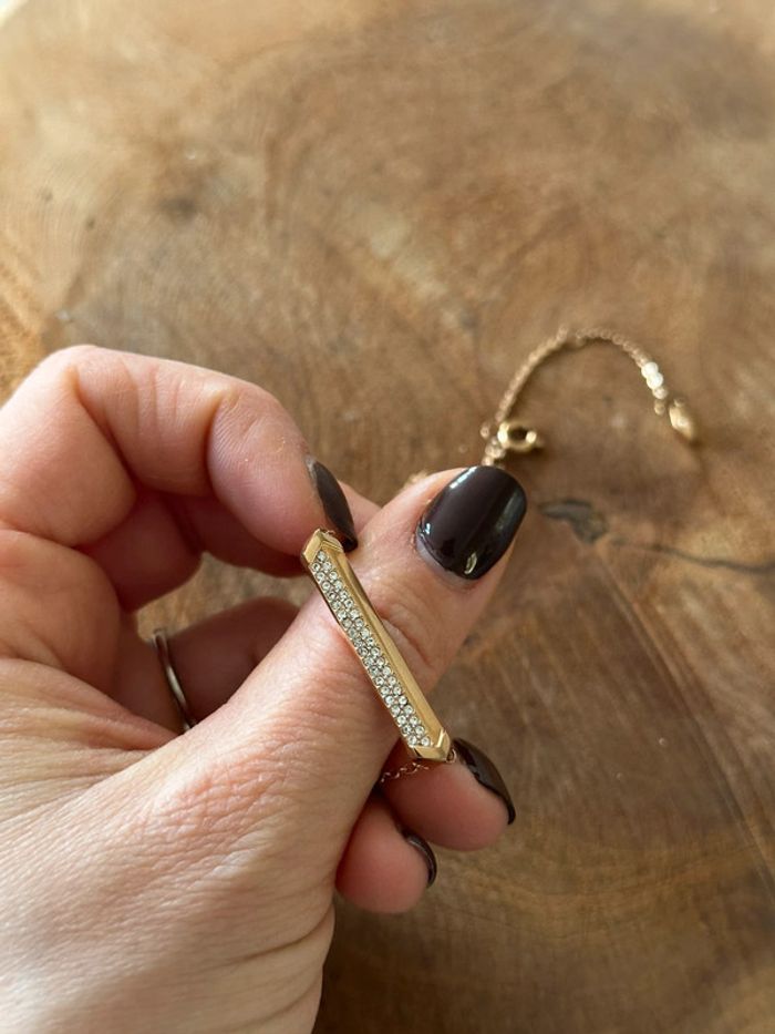 Collier fossil bronze et strass 💫 - photo numéro 3