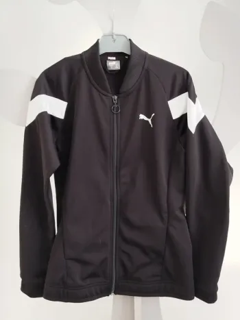 Veste zippée noire et blanche Puma taille 12 ans
