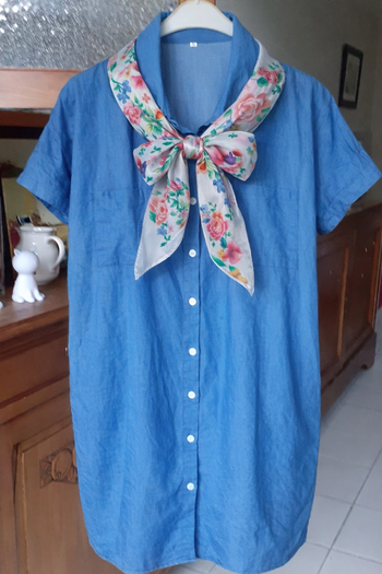 Robe d'été en coton polyester bleu jean 
