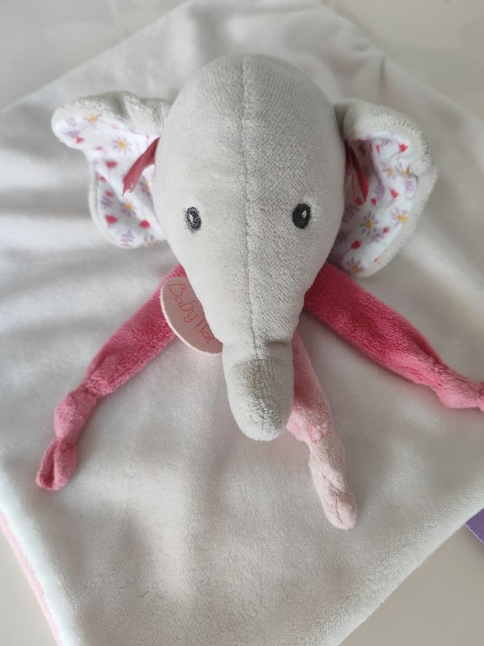 Doudou plat éléphant baby nat - photo numéro 3