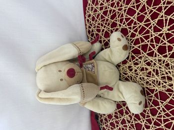Doudou lapin beige bordeaux NICOTOY