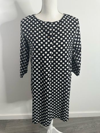 Robe à pois noire et blanche Vintage T38 M