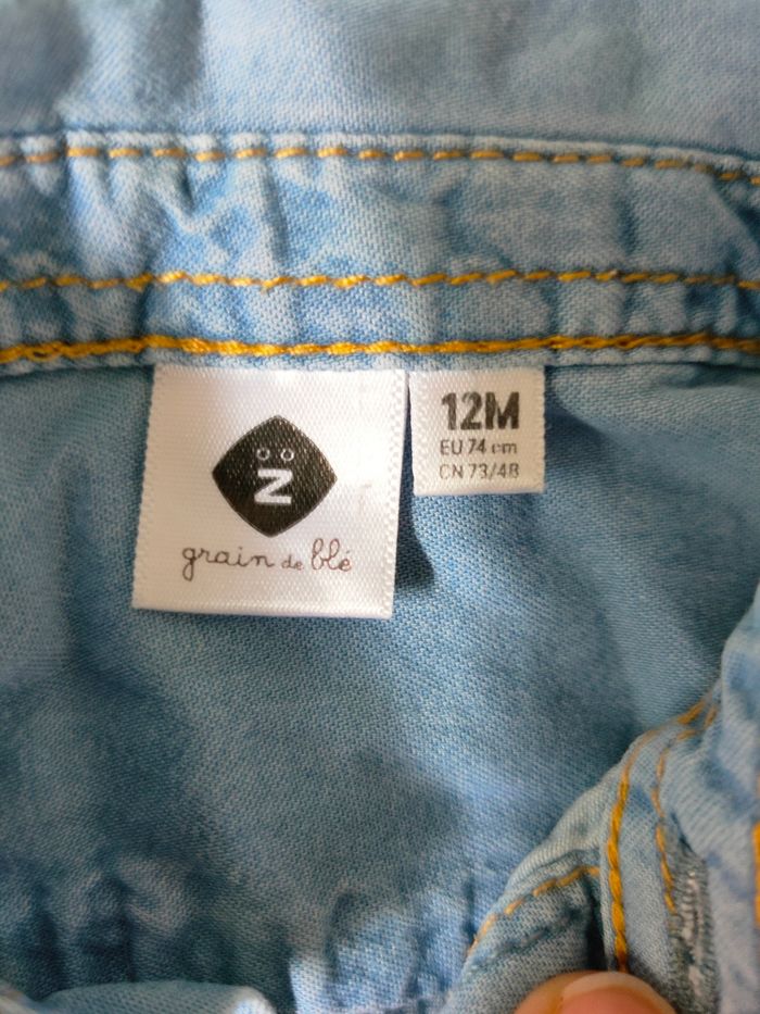 Chemise jean 12 mois grain de blé - photo numéro 3