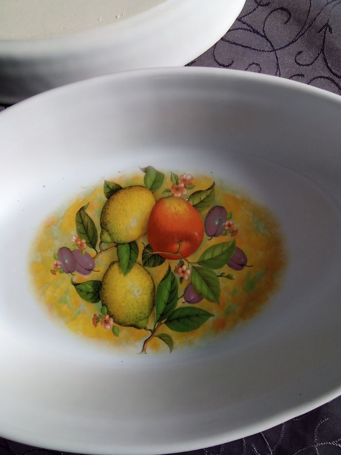 2  petits plats ovales, décor : fruits - photo numéro 4