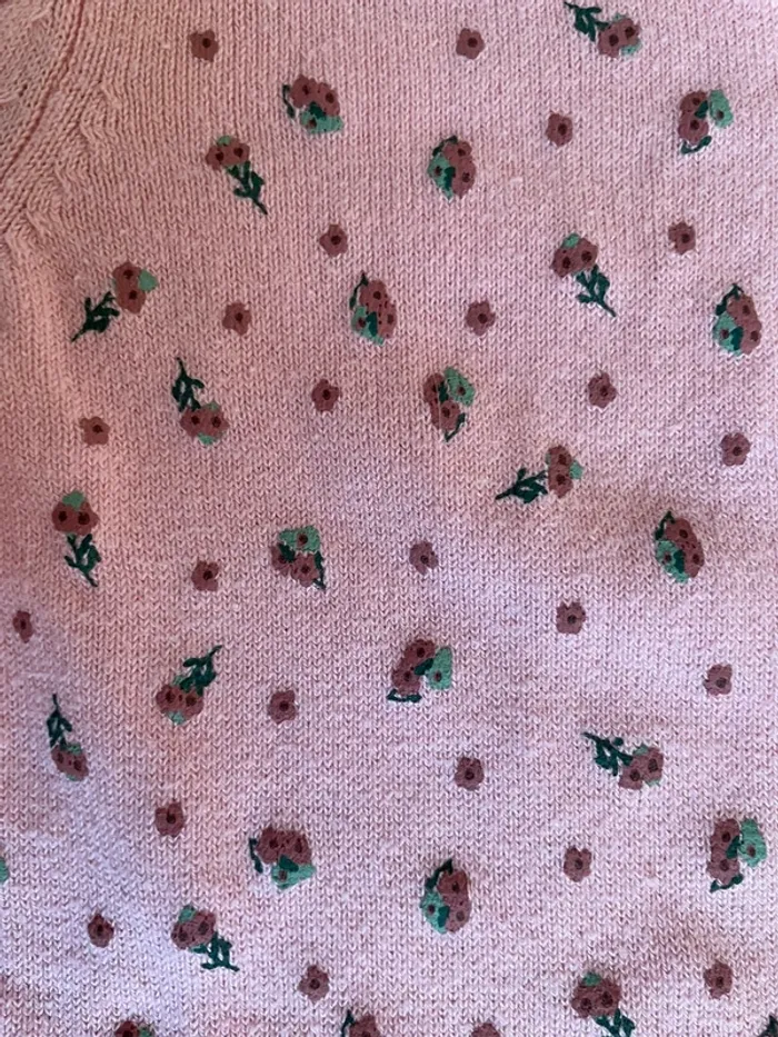 Gilet rose fleuri Tex 9-10 ans - photo numéro 4