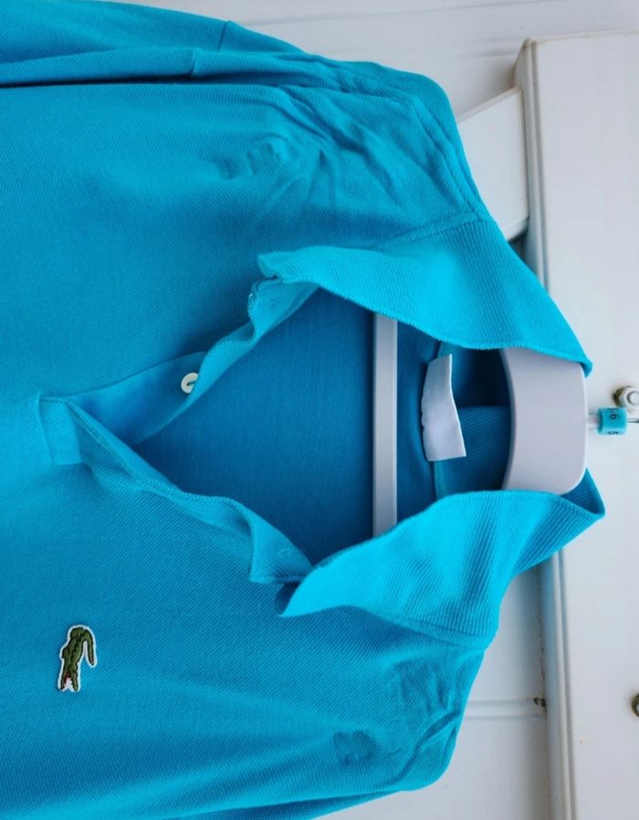 Polo chemise Lacoste taille L turquoise - photo numéro 2