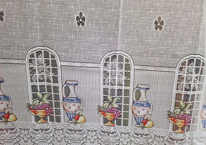 Rideau Macramé Crochet Vases Coupelles Fruits - photo numéro 2