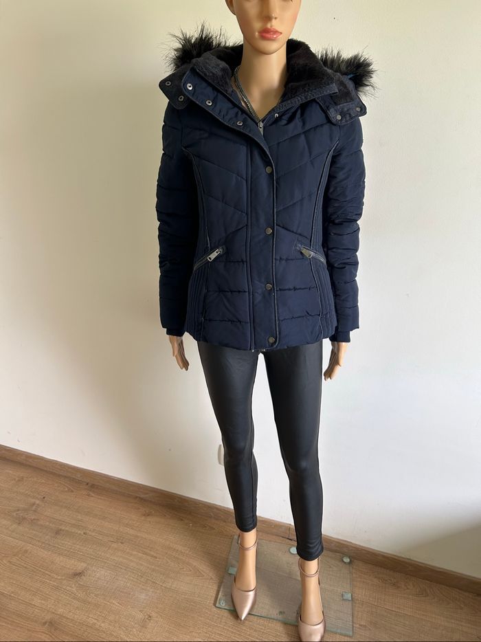 Doudoune bleue marine avec capuche Tom Tailor taille S TBE - photo numéro 5