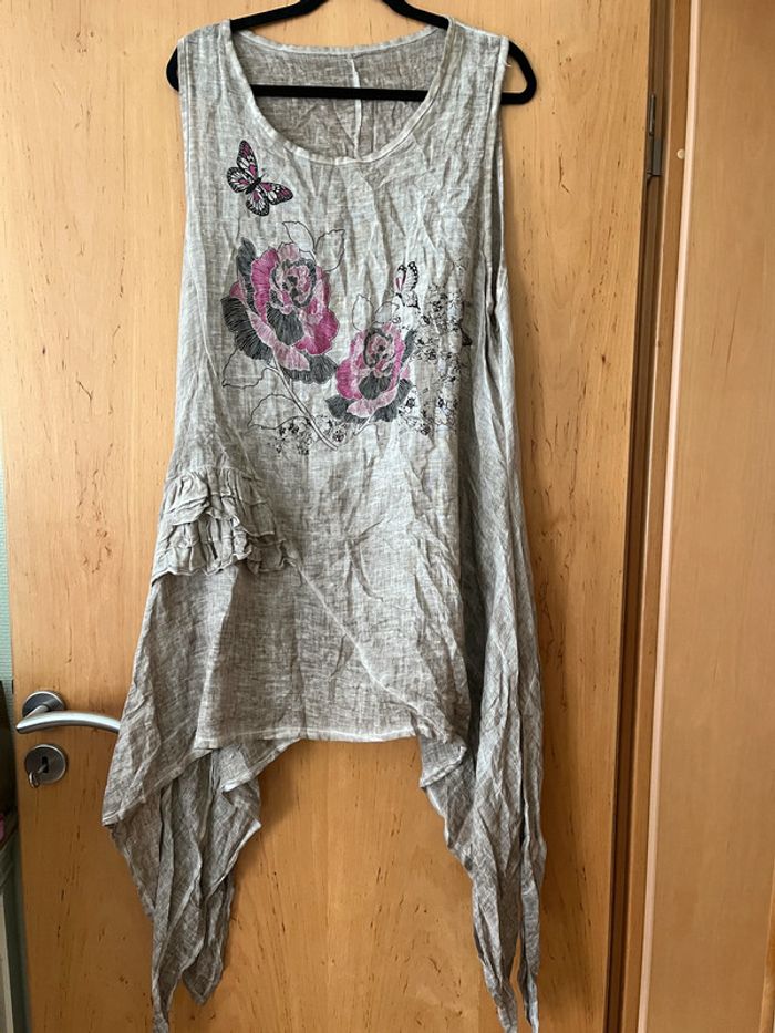 Très jolie robe 100% Lin en Taille unique