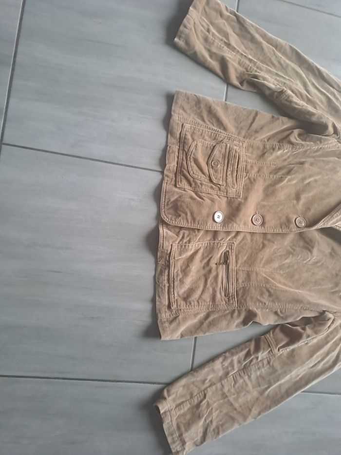 Veste en velours beige/camel M&S Taille 44 - photo numéro 4