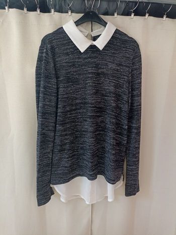 Pull 2 en 1 fausse chemise femme taille S/36 In Extenso 