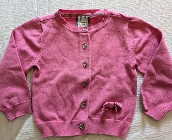 Gilet rose perlé