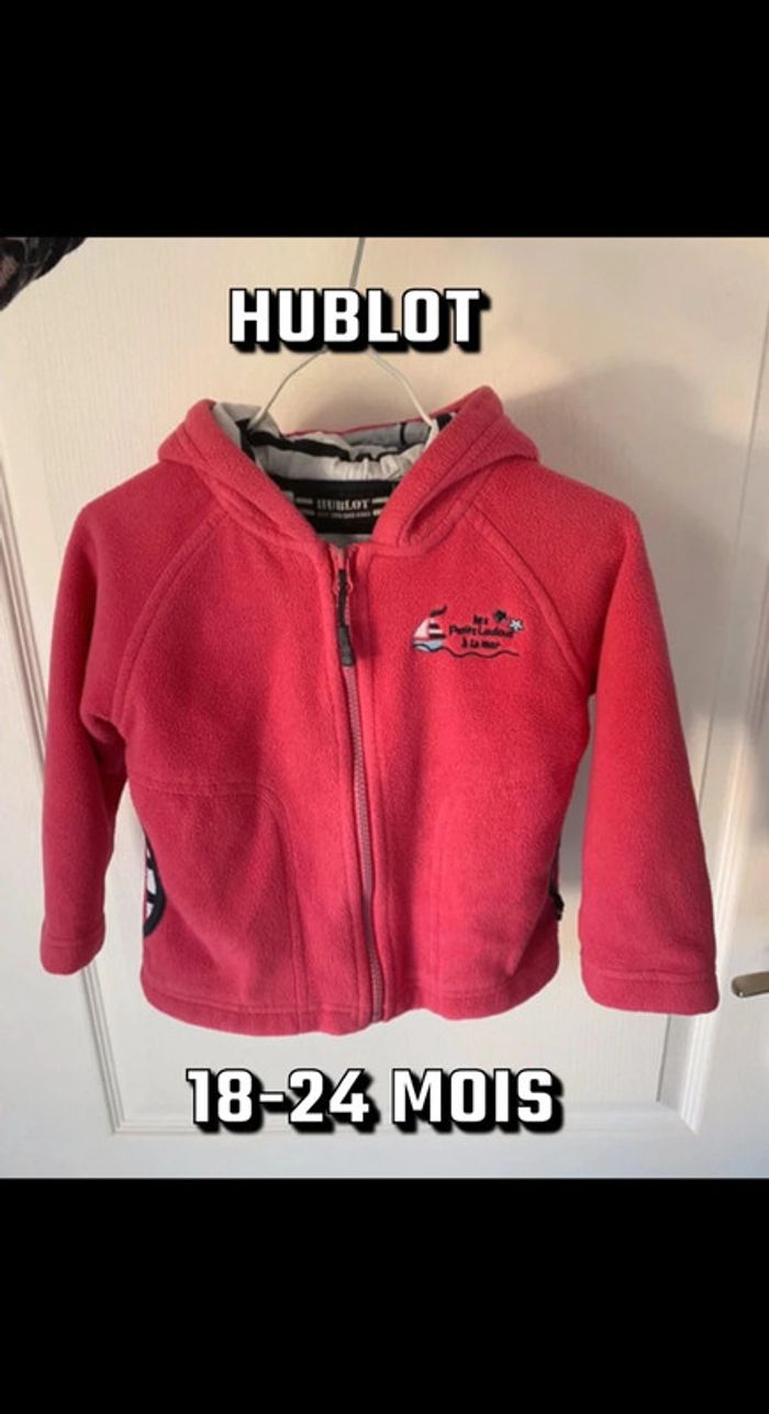 Polaire rose hublot 18/24mois