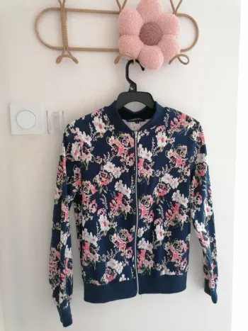 Veste fleurie, effet bomber - Taille S