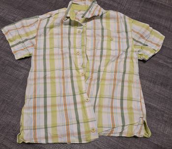 Chemise courte manche à carreaux vert 10/12 ans