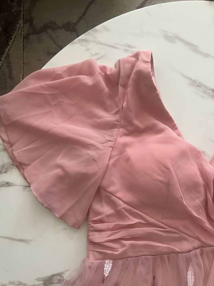 Robe demoiselle d’honneur/robe de soirée rose taille L neuve avec étiquette - photo numéro 4