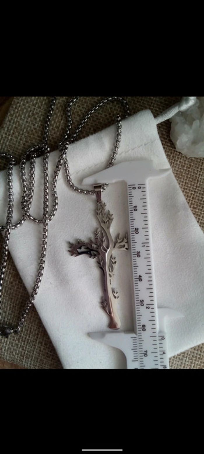 Collier arbre argentée - photo numéro 3