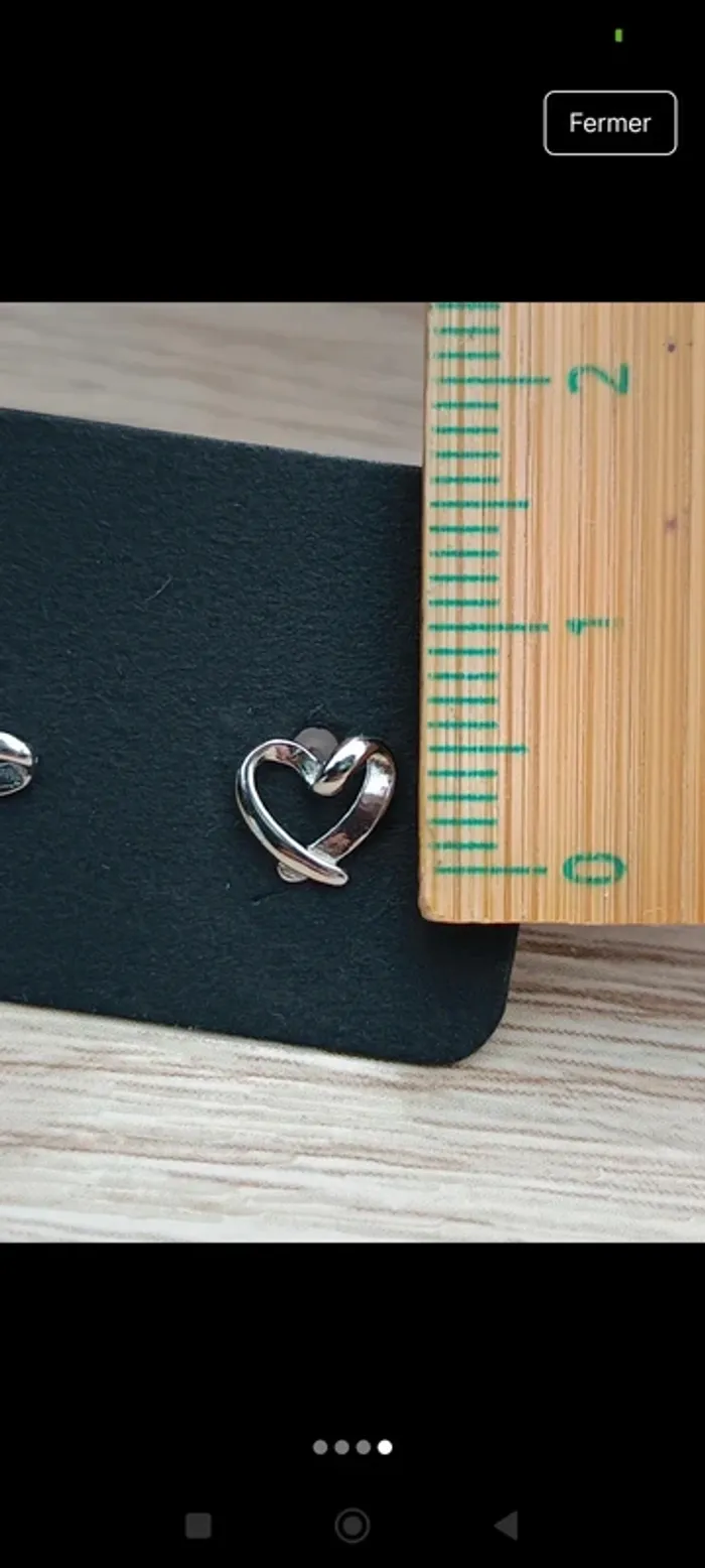 Boucles d'oreilles cœur argent 925 - photo numéro 3
