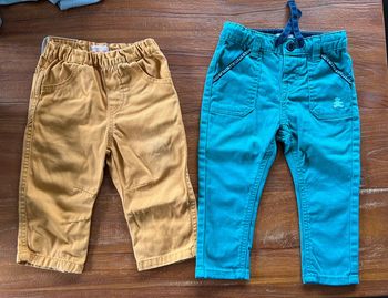 Lot 2 pantalons taille 12 mois Dpam et Lulu Castagnette