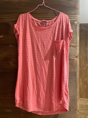 tee shirt ajourée corail