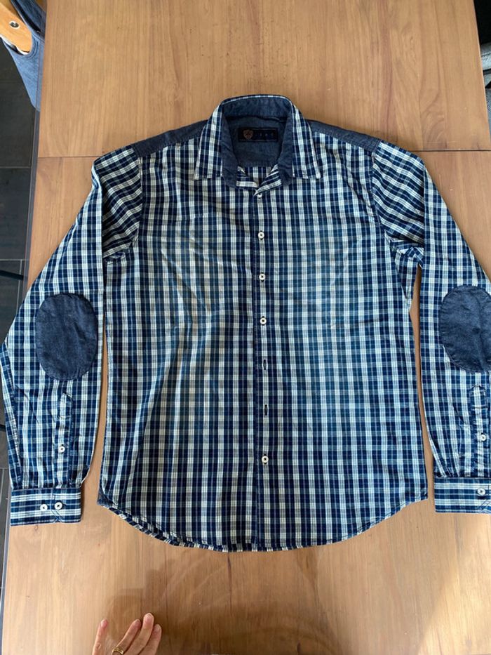 Chemise IZAC marine et blanche à carreaux taille M - photo numéro 5