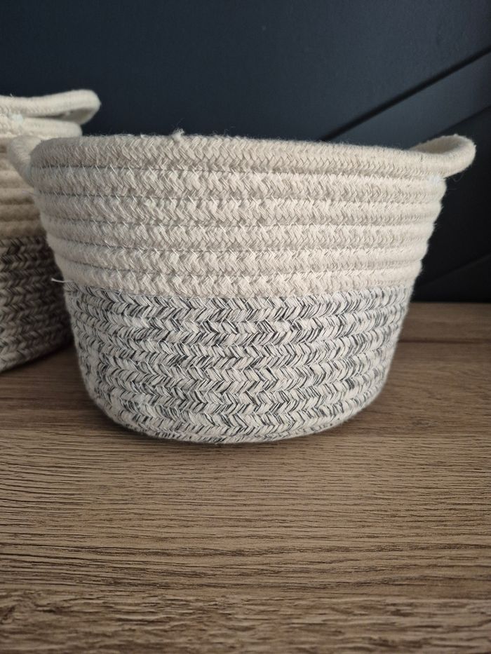 Lot de 2 panières en corde de coton - photo numéro 2