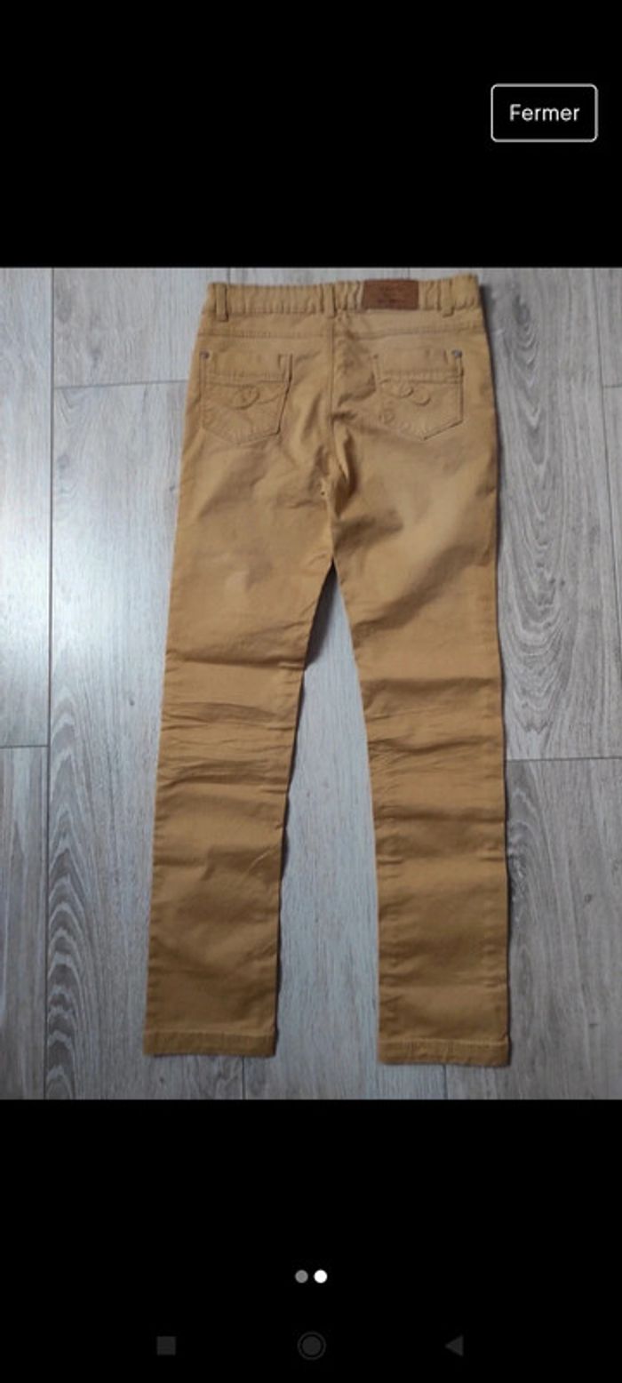 Pantalon fille Camel moutarde 10 ans - photo numéro 2